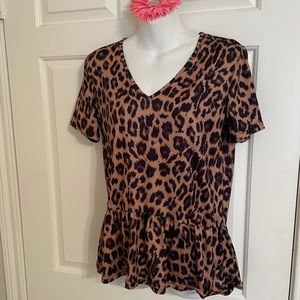 Crazy Train Leopard V-Neck Tee